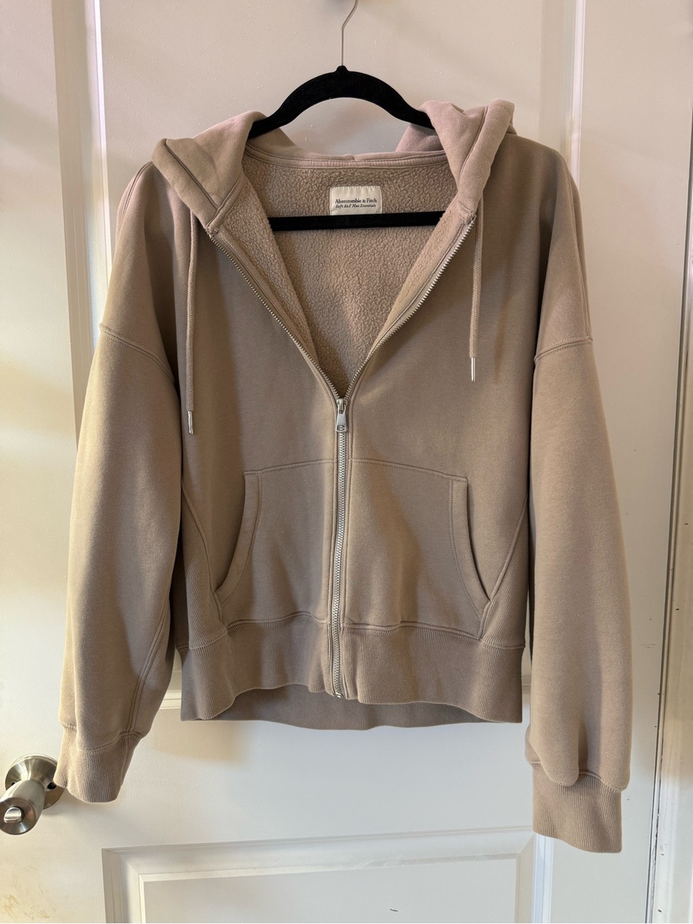 Abercrombie & Fitch Beige Zip-Up Hoodie